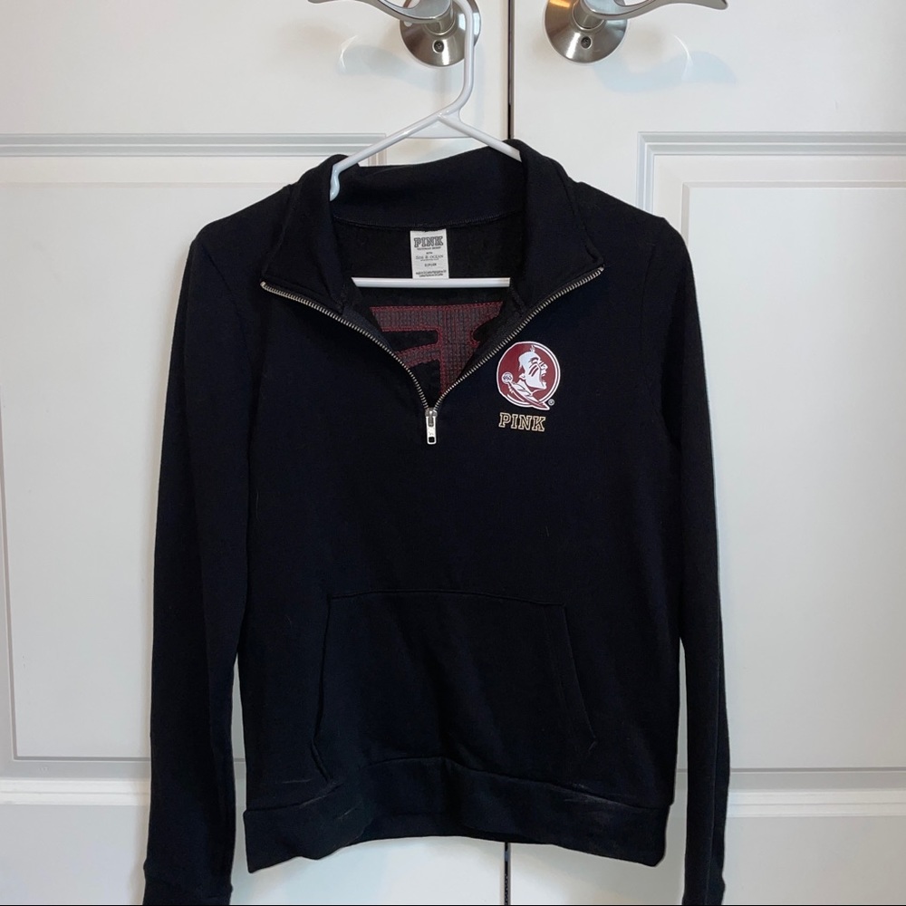 Florida State quarter zip; sequin logo on back size small